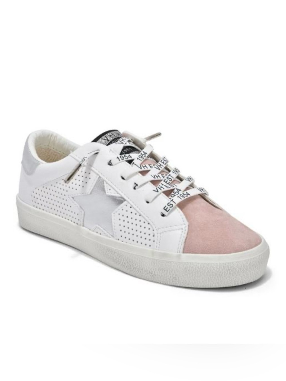Vintage Havana Women’s Gadol Sneaker Blush & White Sz8 Leather Suede Star